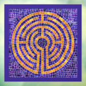 LABYRINT MOZAÏEK 12x12 Venster Cling - Paarse Raamsticker (Vel 3)