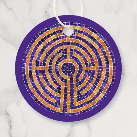 LABYRINT MOZAÏEK 2" Ronde garen Labels (Achterkant)