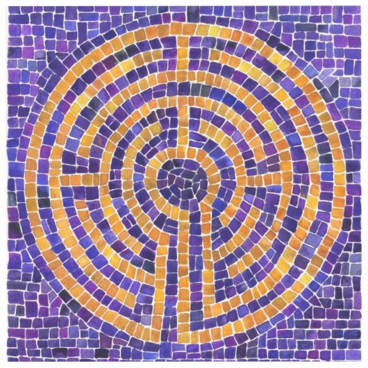 LABYRINT MOZAÏEK 2x2 Vinyl Sticker (Voorkant)