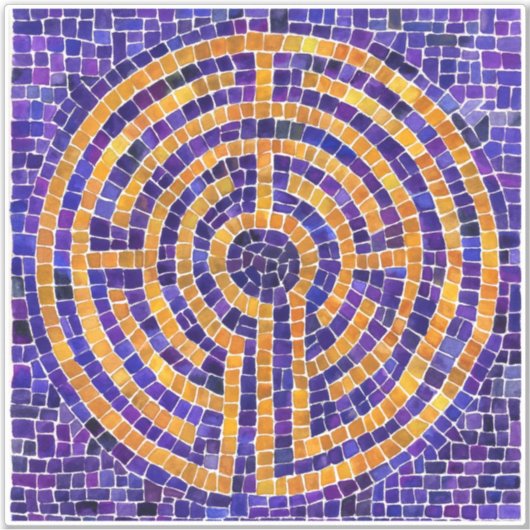 LABYRINT MOZAÏEK 8x8 Vinyl Sticker (Voorkant)