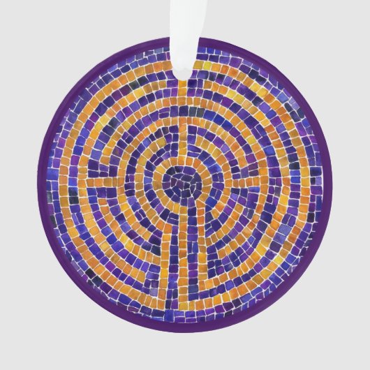 LABYRINT MOZAÏEK Acryl Cirkel Ornament (voorkant)