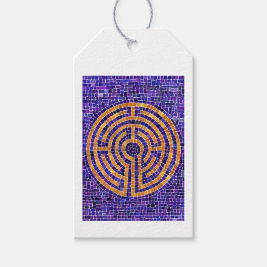 LABYRINT MOZAÏEK Cadeaubijslabjes - Wit Cadeaulabel (Voorkant)