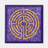 LABYRINT MOZAÏEK Vierkante Magneet - Paarse (Voorkant)