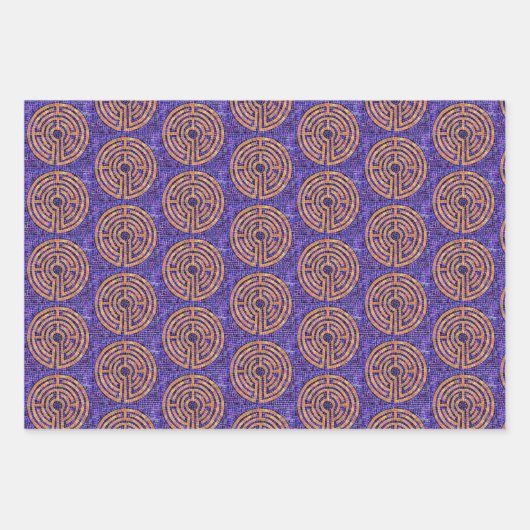 LABYRINT MOZAÏEK Vlak Blad Verpakkend Document Inpakpapier Vel (Voorkant)