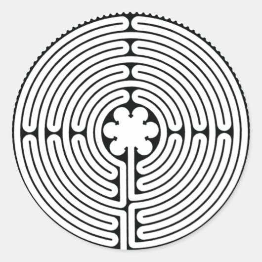 labyrint ronde sticker (Voorkant)