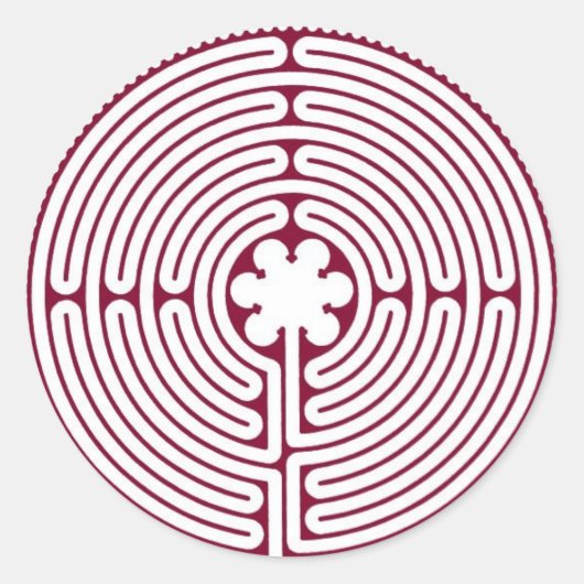 labyrint ronde sticker (Voorkant)