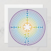 Labyrint van Chartres Illustratie - Regenboogkleur Feestdagenkaart (Voorkant / Achterkant)