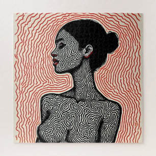 Labyrint van haar ontwaken – Een minimalistisch po Legpuzzel