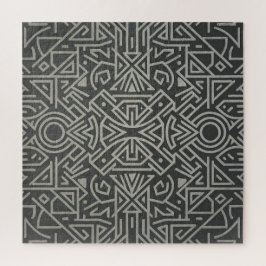 Labyrint van Lijnen | Tribale Geometrische Patroon Legpuzzel