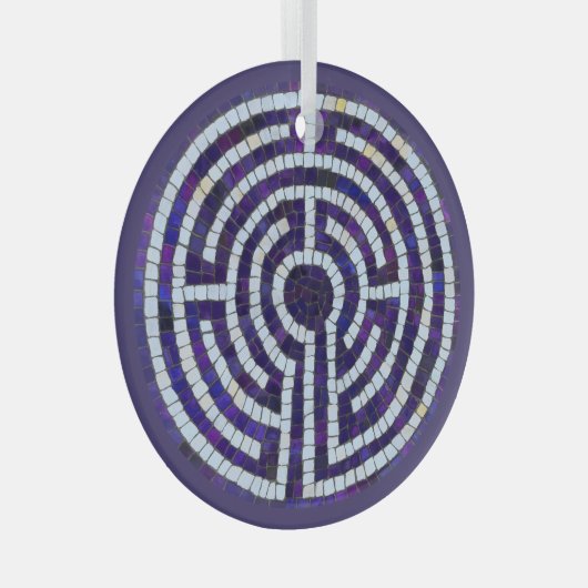 LABYRINT VIII Glazen Cirkel Ornament (Voorkant Rechts)
