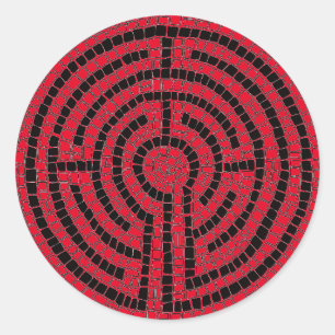LABYRINT X Grote ronde Stickers