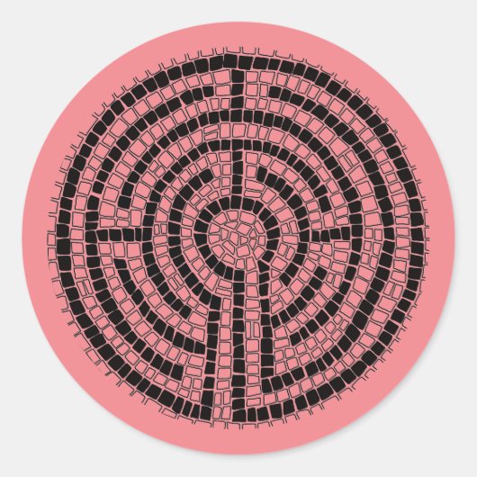 LABYRINT XVI Kleine ronde Stickers (Voorkant)