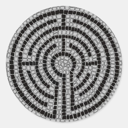 LABYRINT XVII Grote ronde Stickers (Voorkant)
