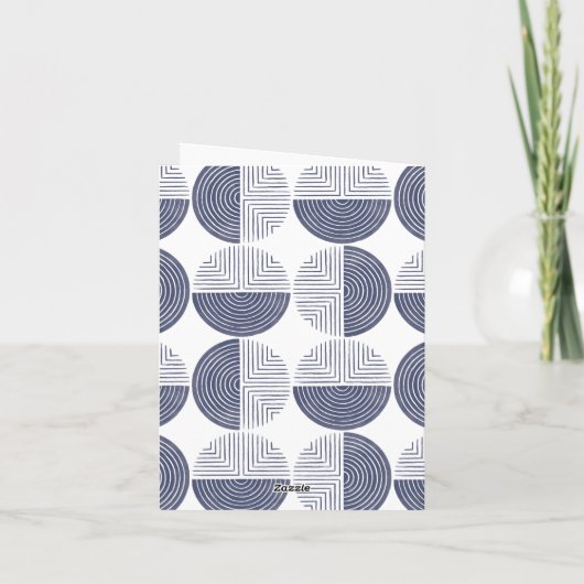 Labyrinth Cirkel Pattern Note Card - blauw Bedankkaart (Achterkant)