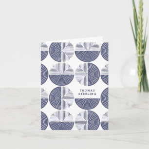 Labyrinth Cirkel Pattern Note Card - blauw Bedankkaart