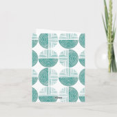 Labyrinth Cirkel Pattern Note Card - Blauwgroen Bedankkaart (Achterkant)