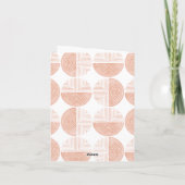 Labyrinth Cirkel Pattern Note Card - Peach Bedankkaart (Achterkant)