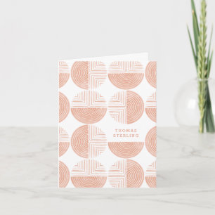 Labyrinth Cirkel Pattern Note Card - Peach Bedankkaart