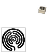 Labyrinth / doolhof - antiek metaal + uw ruggr. rubberstempel (Gestempeld)