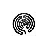 Labyrinth / doolhof - antiek metaal + uw ruggr. rubberstempel (Afrduk)