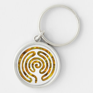 Labyrinth GOLD Maak uw eigen achtergrond Sleutelhanger