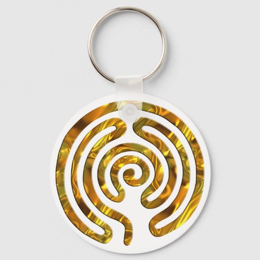 Labyrinth GOLD | Maak uw eigen achtergrond Sleutelhanger (Voorkant)