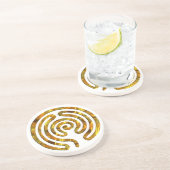 Labyrinth GOLD | Maak uw eigen achtergrond Zandsteen Onderzetter (Zijkant)