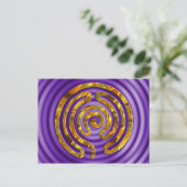 Labyrinth GOLD | violette rimpels Briefkaart (Staand voorkant)