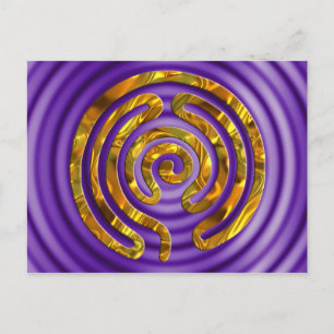 Labyrinth GOLD violette rimpels Briefkaart