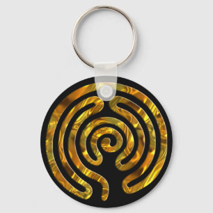 Labyrinth GOLD   zwart Sleutelhanger