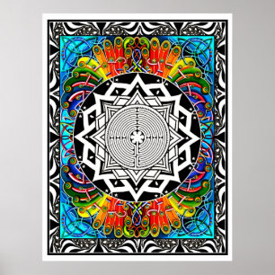 Labyrinth het pad van de minste weerstand poster