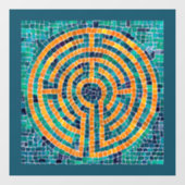 LABYRINTH II 12x12 raambekleding - Groen Raamsticker (Vel)