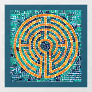 LABYRINTH II 12x12 raambekleding - Groen Raamsticker