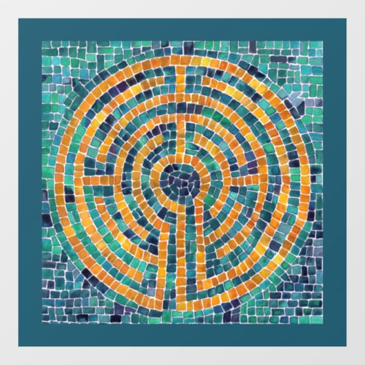LABYRINTH II 12x12 raambekleding - Groen Raamsticker (Vel)