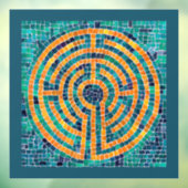 LABYRINTH II 12x12 raambekleding - Groen Raamsticker (Vel 3)