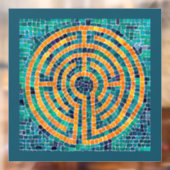 LABYRINTH II 12x12 raambekleding - Groen Raamsticker (Vel 2)