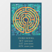 LABYRINTH II 12x18 Venster Cling +Text - Groen Raamsticker (Vel)