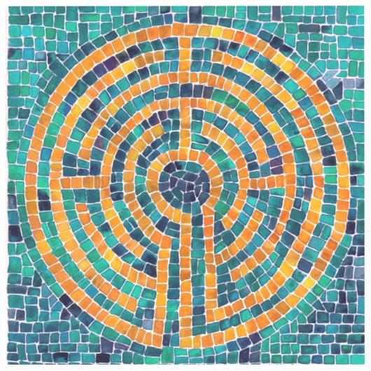 LABYRINTH II 2x2 Vinyl Sticker (Voorkant)