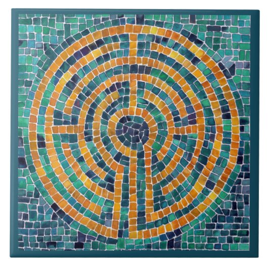 LABYRINTH II 4.25x4.25 Keramische Tegel - Groen Tegeltje (Voorkant)