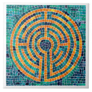 LABYRINTH II 6x6 keramische Tegel - wit Tegeltje