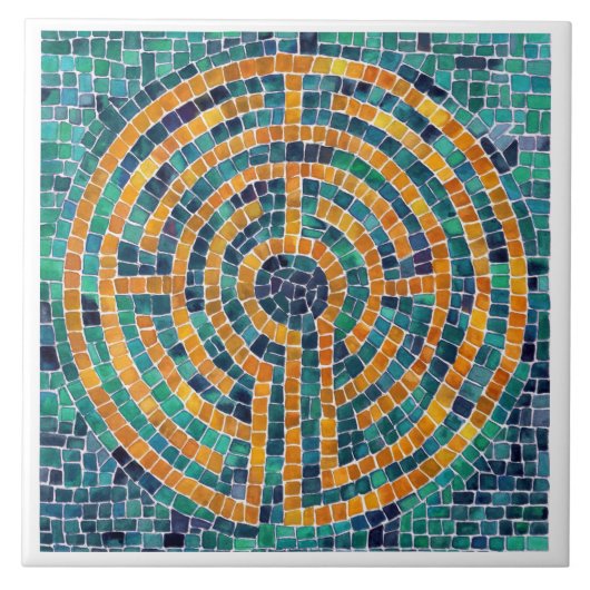 LABYRINTH II 6x6 keramische Tegel - wit Tegeltje (Voorkant)