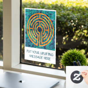 LABYRINTH II 8x11 Venster Cling +Text Raamsticker