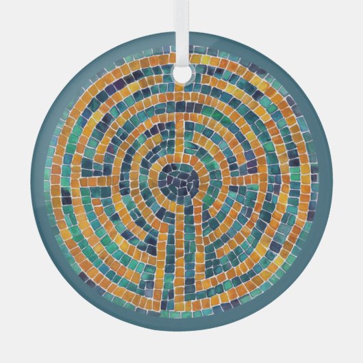 LABYRINTH II Glazen Cirkel Ornament (Voorkant)