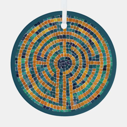 LABYRINTH II Glazen Cirkel Ornament (Achterkant)