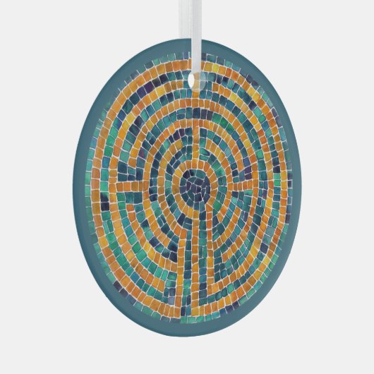 LABYRINTH II Glazen Cirkel Ornament (Voorkant Rechts)