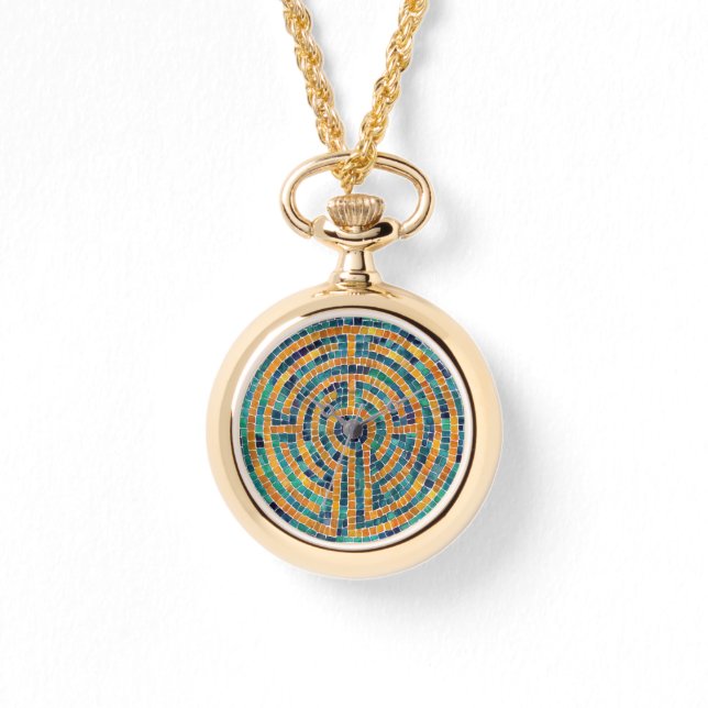 LABYRINTH II Gold Ketting horloge (Voorkant)