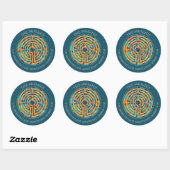 LABYRINTH II Grote groene envelopverzegeling Ronde Sticker (Vel)