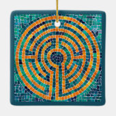 LABYRINTH II Keramiek Vierkant Ornament (Achterkant)