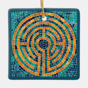 LABYRINTH II Keramiek Vierkant Ornament