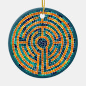 LABYRINTH II keramische cirkel Ornament (Voorkant)